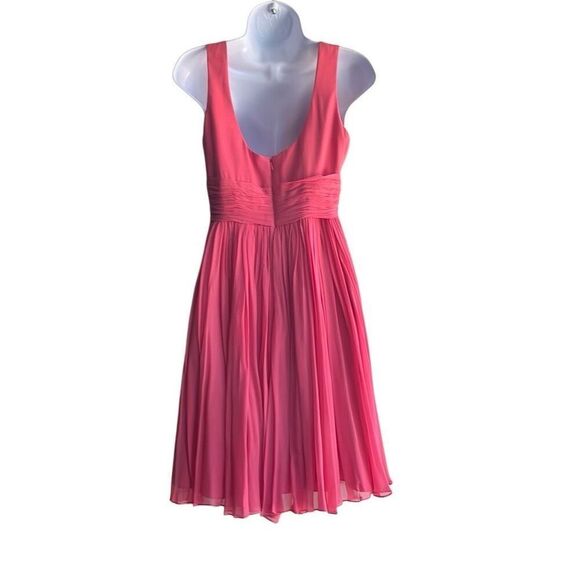 Marchesa Notte Pink 100% Silk Cocktail Dress Pleated Fit Flare NWT Sz 8 $850 - Picture 2 of 16